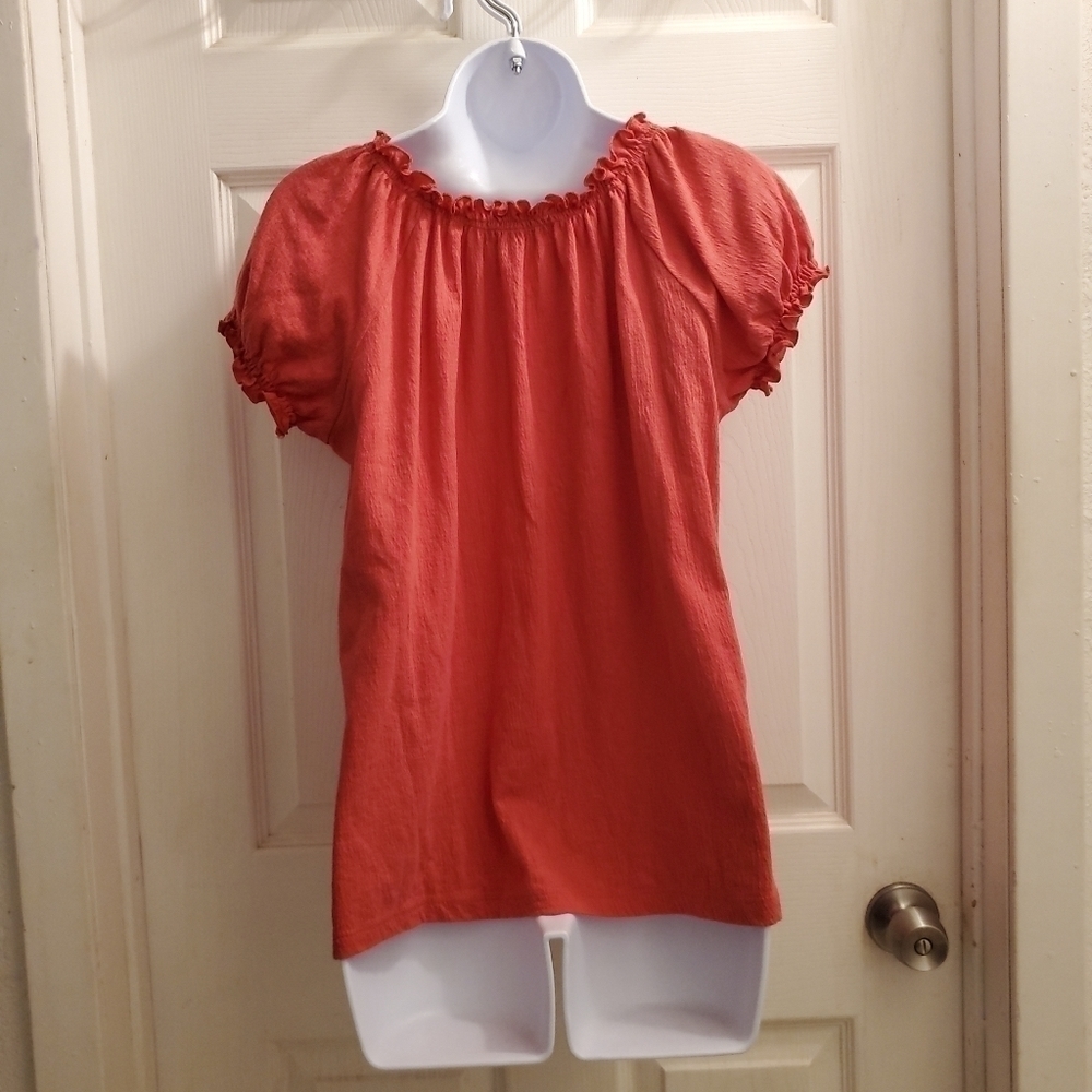 French Laundry crinkle cotton s/s top - Picture 2 of 7